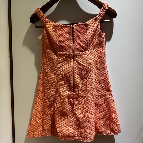 NWT FreePeople Berry Kiss Embroidered Off-theShoulder Mini Dress Peach comboXS - Picture 11 of 15